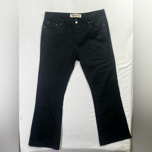 Gap Modern Flare Black Pants Womens 16 100% Cotton Casual Waitress Work 1674 - Picture 1 of 7